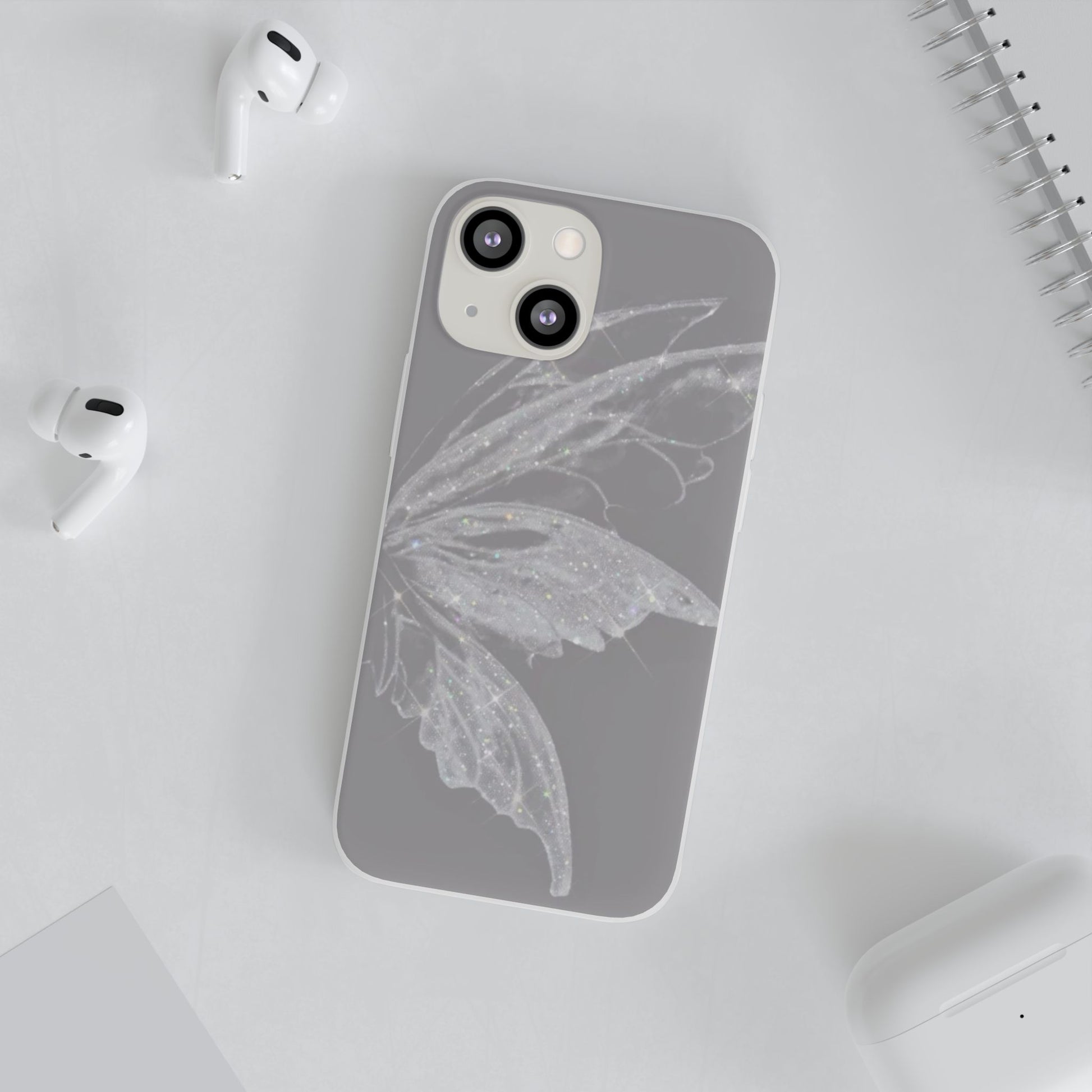 Elegant Butterfly Flexi Cases, Phone Cover, Protective Shell, Gifts for Her, Customizable Phone Cases, Floral Butterfly Design