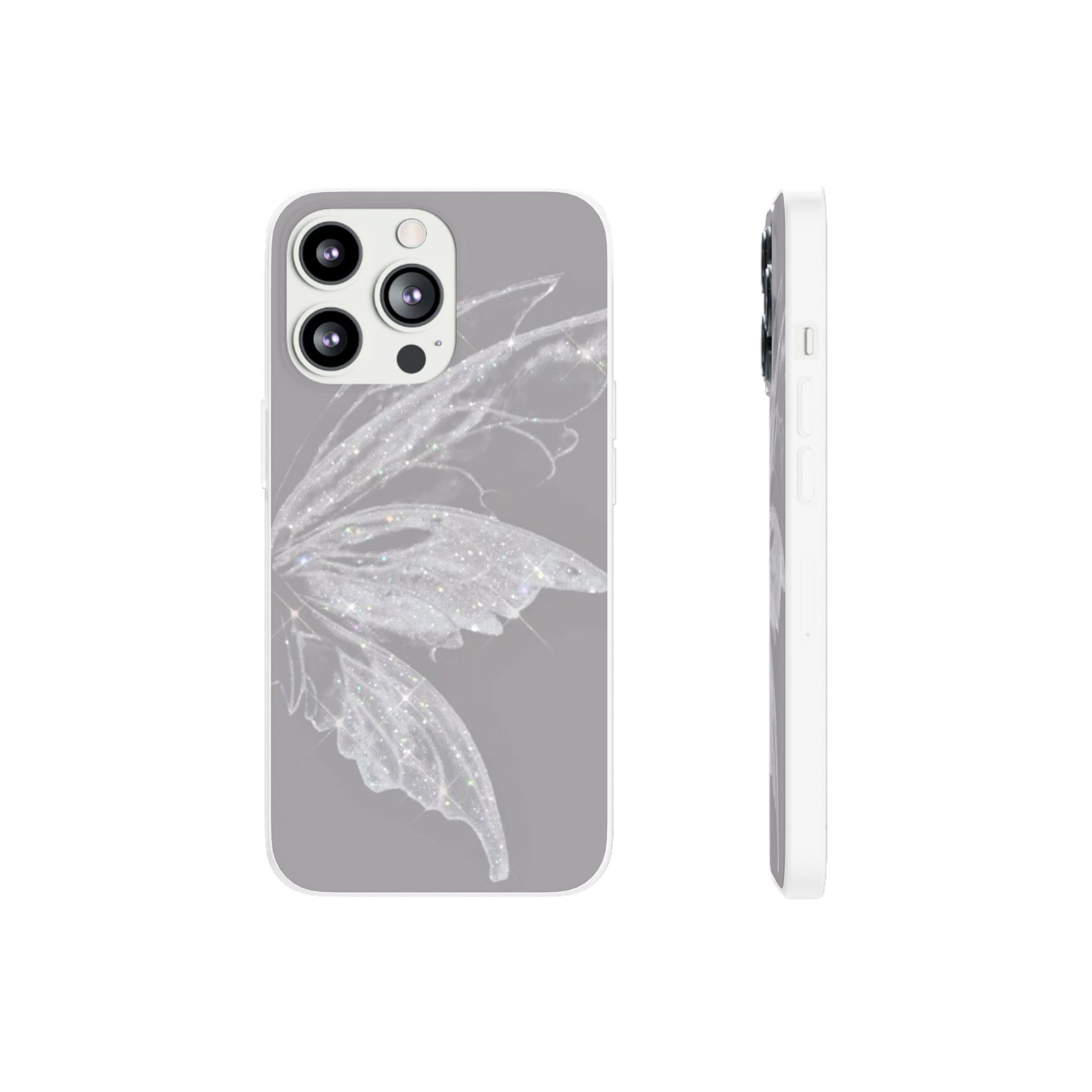Elegant Butterfly Flexi Cases, Phone Cover, Protective Shell, Gifts for Her, Customizable Phone Cases, Floral Butterfly Design
