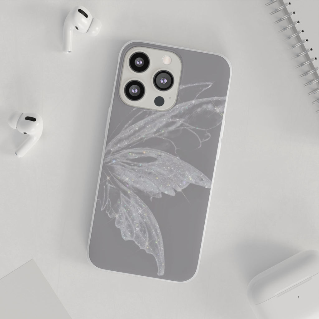 Elegant Butterfly Flexi Cases, Phone Cover, Protective Shell, Gifts for Her, Customizable Phone Cases, Floral Butterfly Design