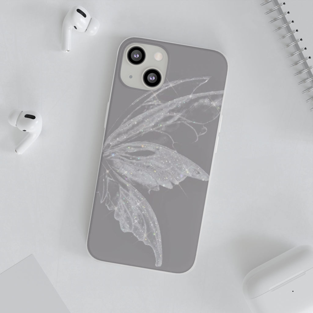 Elegant Butterfly Flexi Cases, Phone Cover, Protective Shell, Gifts for Her, Customizable Phone Cases, Floral Butterfly Design