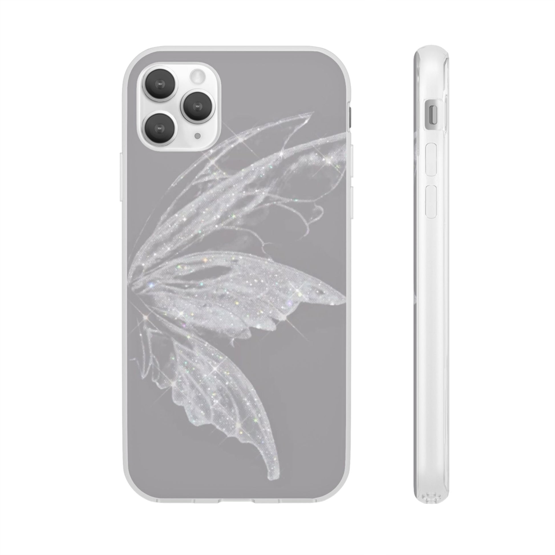 Elegant Butterfly Flexi Cases, Phone Cover, Protective Shell, Gifts for Her, Customizable Phone Cases, Floral Butterfly Design