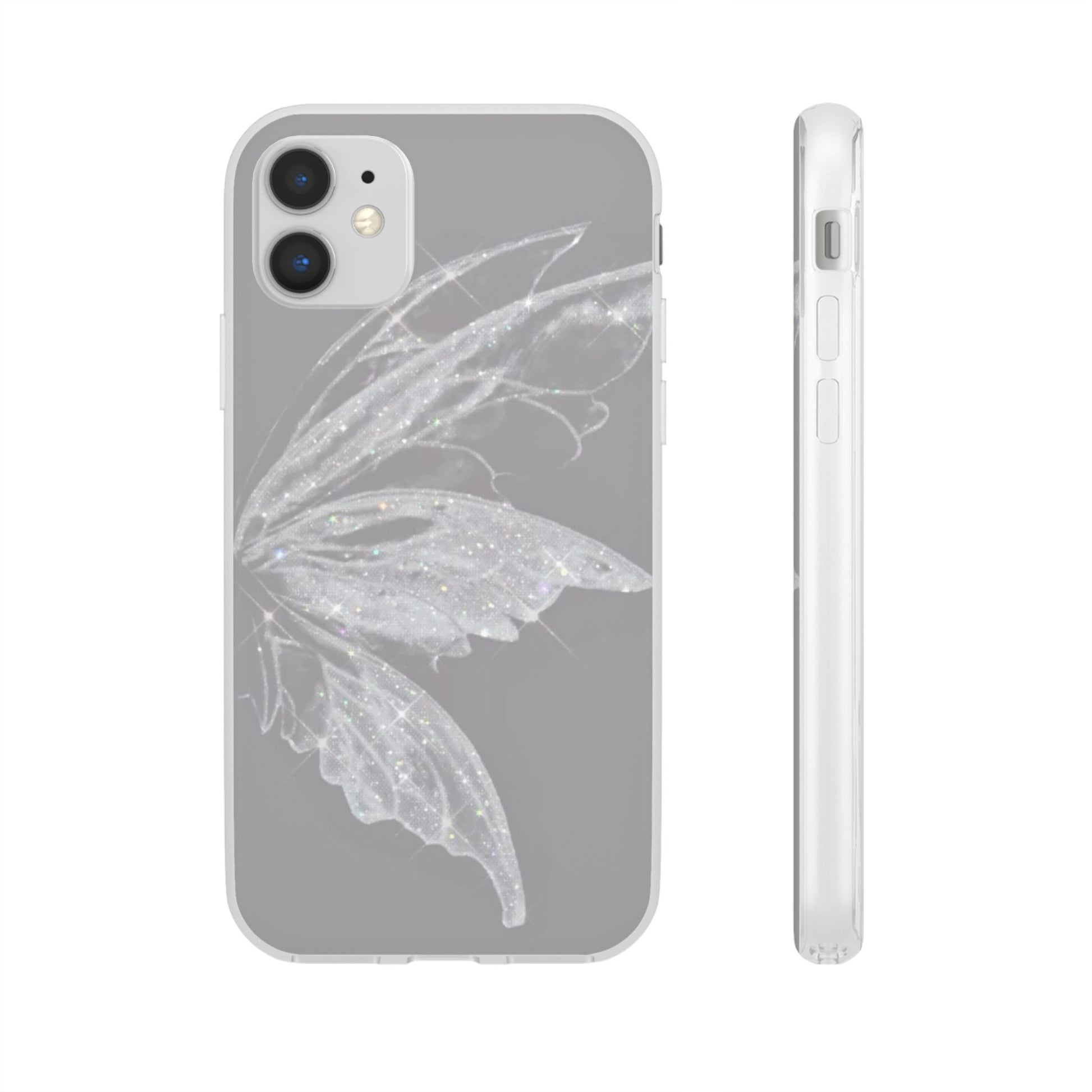 Elegant Butterfly Flexi Cases, Phone Cover, Protective Shell, Gifts for Her, Customizable Phone Cases, Floral Butterfly Design