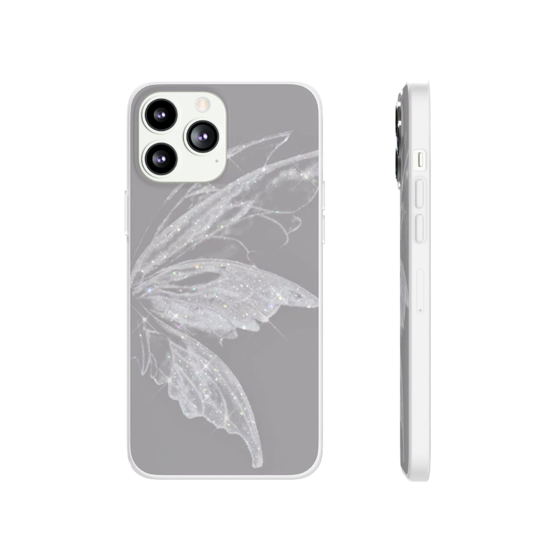 Elegant Butterfly Flexi Cases, Phone Cover, Protective Shell, Gifts for Her, Customizable Phone Cases, Floral Butterfly Design