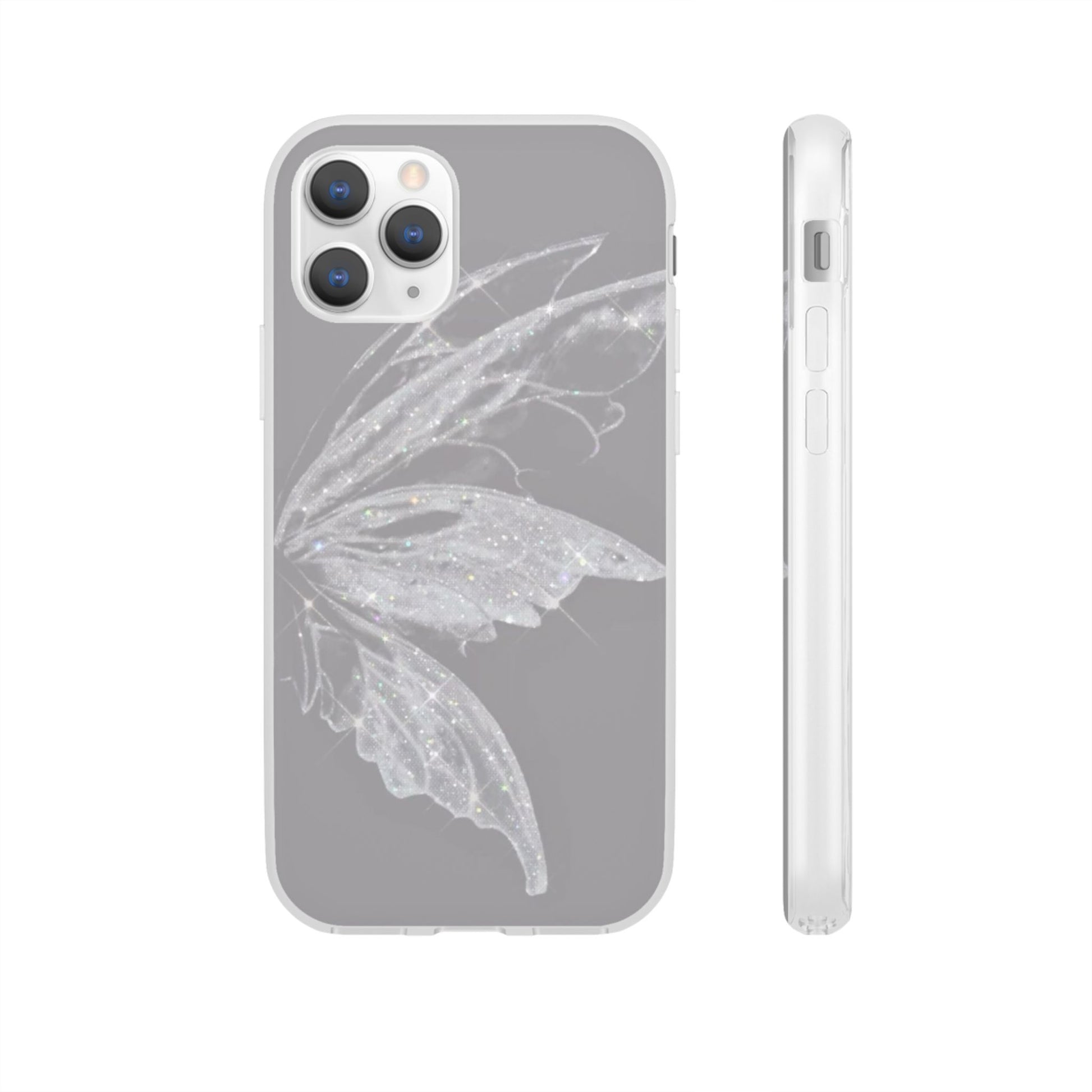 Elegant Butterfly Flexi Cases, Phone Cover, Protective Shell, Gifts for Her, Customizable Phone Cases, Floral Butterfly Design