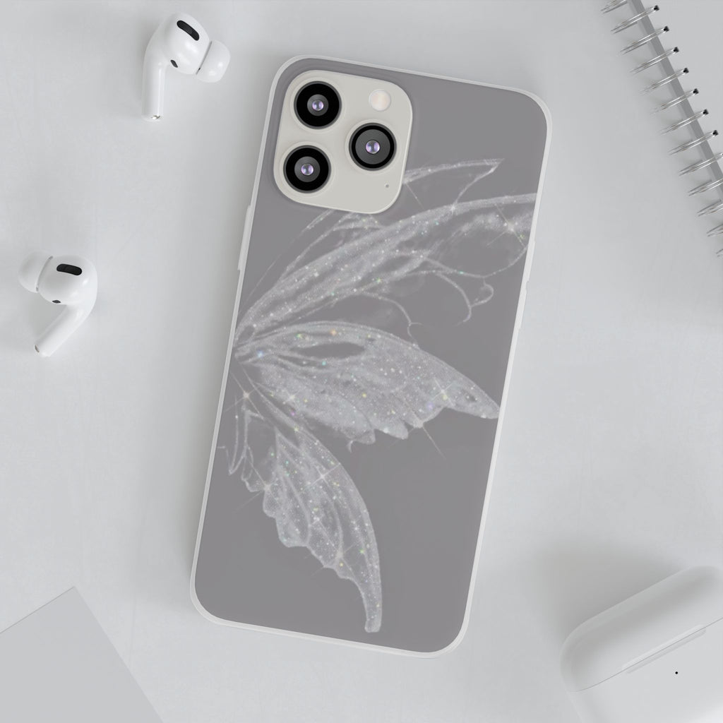 Elegant Butterfly Flexi Cases, Phone Cover, Protective Shell, Gifts for Her, Customizable Phone Cases, Floral Butterfly Design